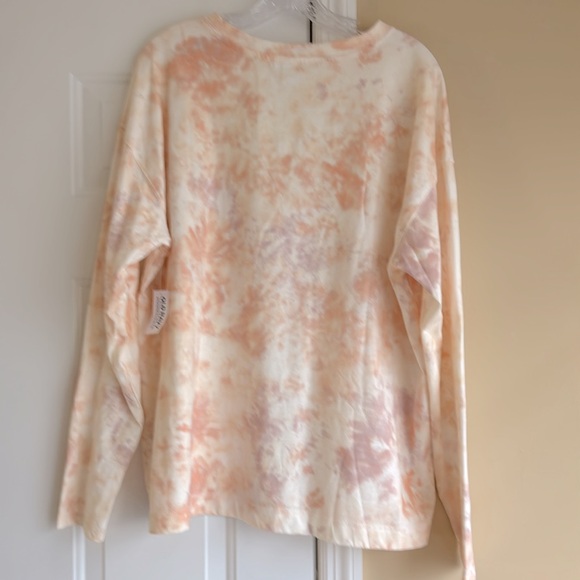 NWT OLD NAVY LONG SLEEVE TEE PINK/WHITE SIZE XL TALL - Picture 2 of 3